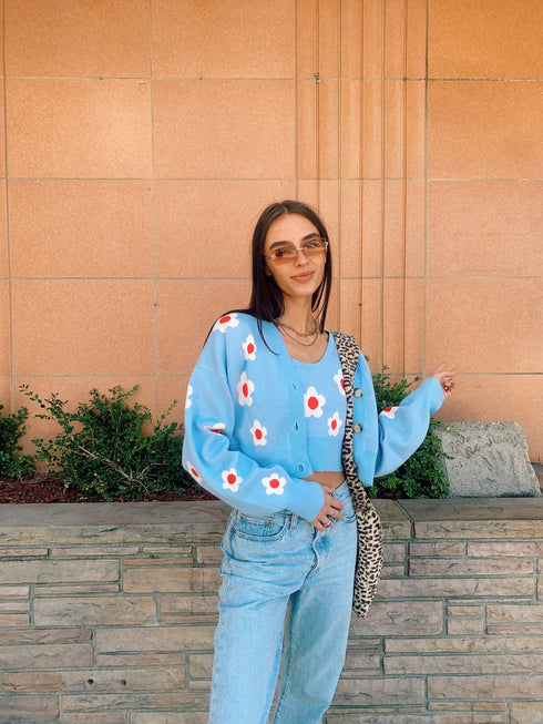 80's Baby Cardi// Blue
